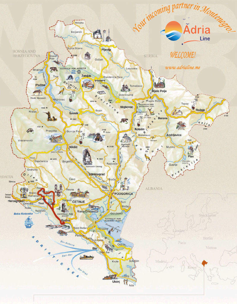 Excursion Kotor Bay - Map
