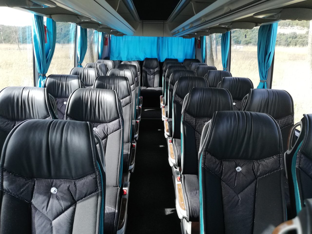 Interior of tourist bus