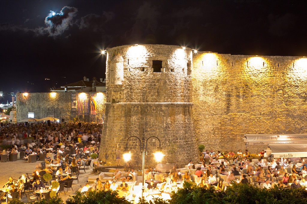 Open air bars in Old Town Budva