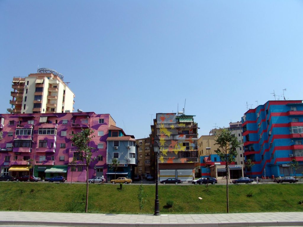 Tirana's colorful buildings