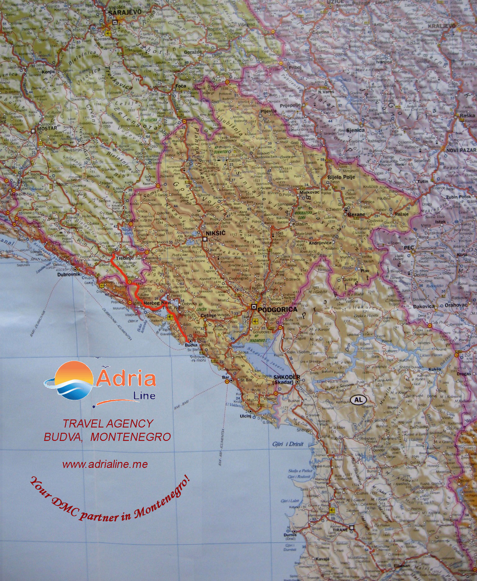 Map of excursion Trebinje
