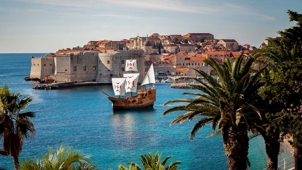 Magnificent replica of a traditional Karaka ship Dubrovnik