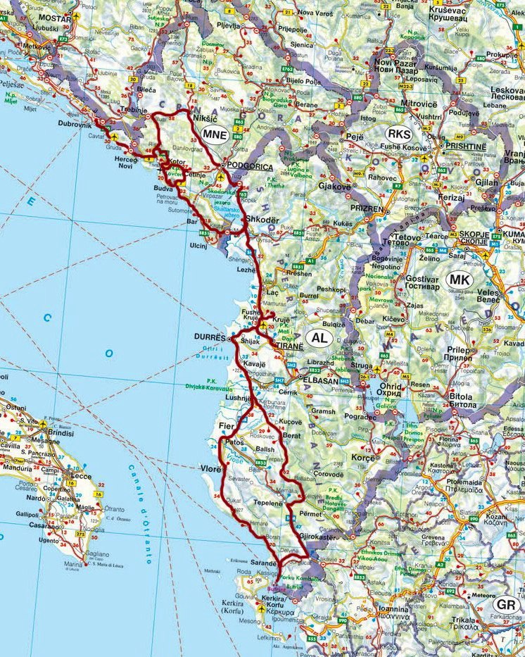 Map of Adriatic Tour