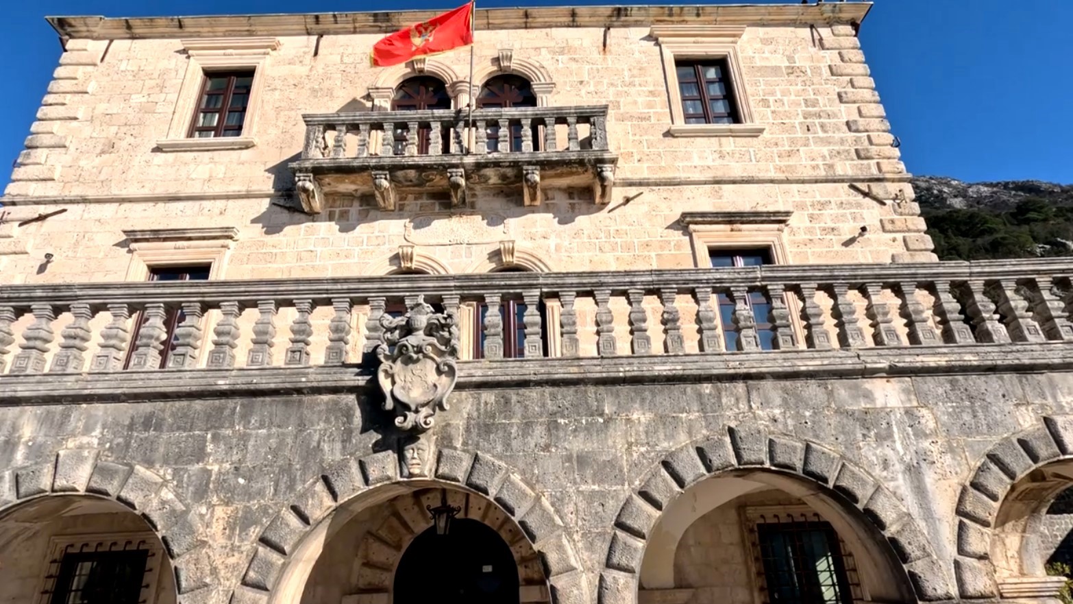The facade of Bujovic Palace Perast