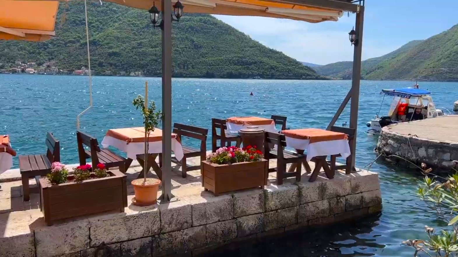 Restaurant on the waterfront in Perast