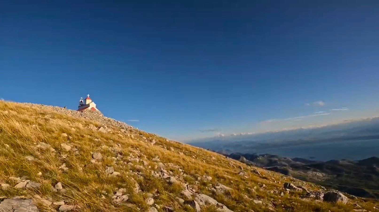 Unique tin church at the top of Rumija 