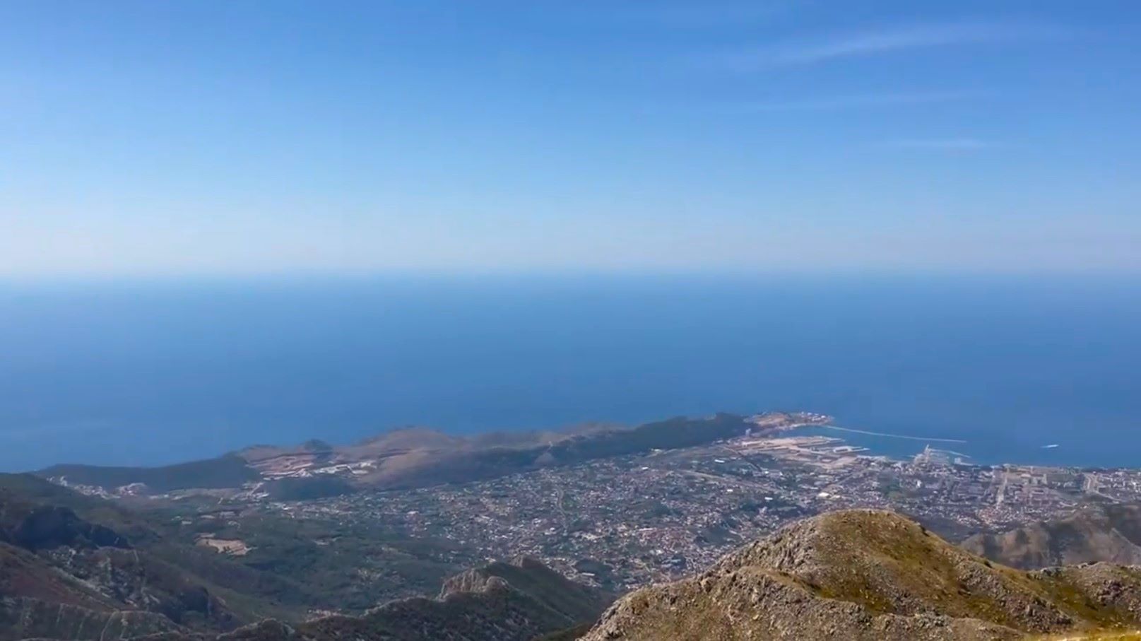 City of Bar from Rumija Mountain